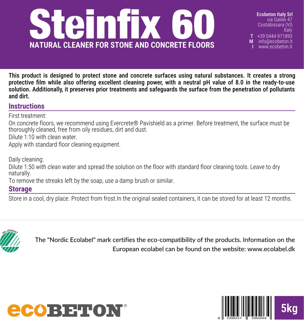 Steinfix 60 specific soap for microcement floors | Ecobeton